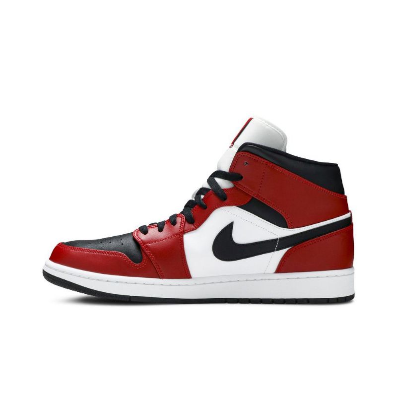 Air Jordan 1 Közép Piros Fehér Fekete Férfi Cipő