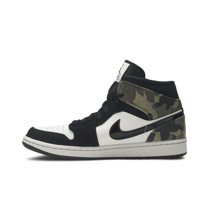 Air Jordan 1 Középbézs Fekete Zöld Férfi Cipő