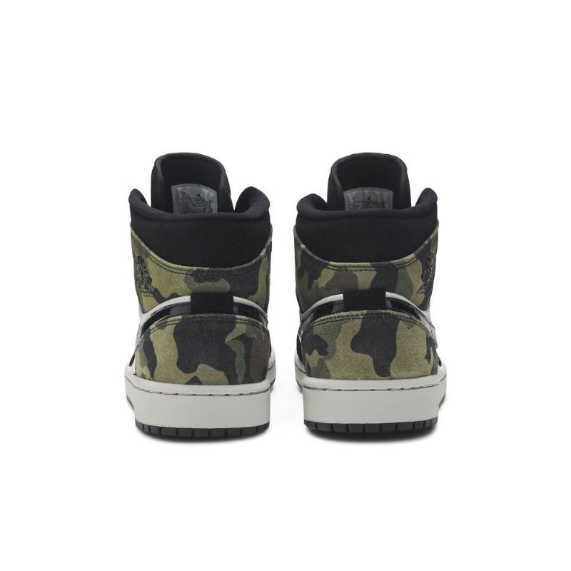 Air Jordan 1 Középbézs Fekete Zöld Férfi Cipő