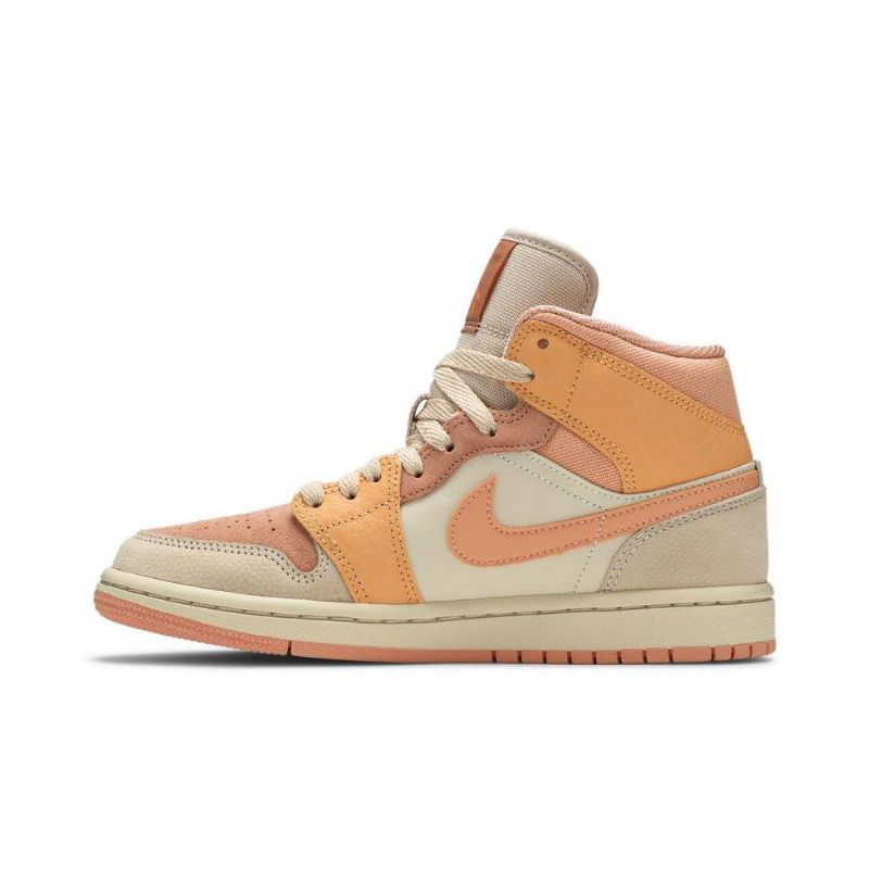 Air Jordan 1 Közepes Narancssárga Rózsaszín Khaki Női Cipő