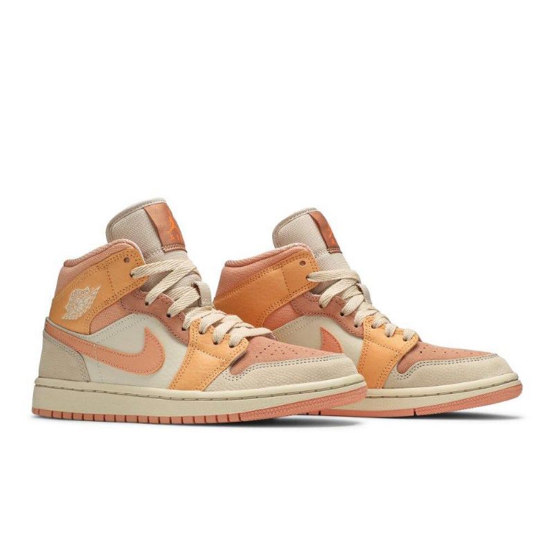 Air Jordan 1 Közepes Narancssárga Rózsaszín Khaki Női Cipő
