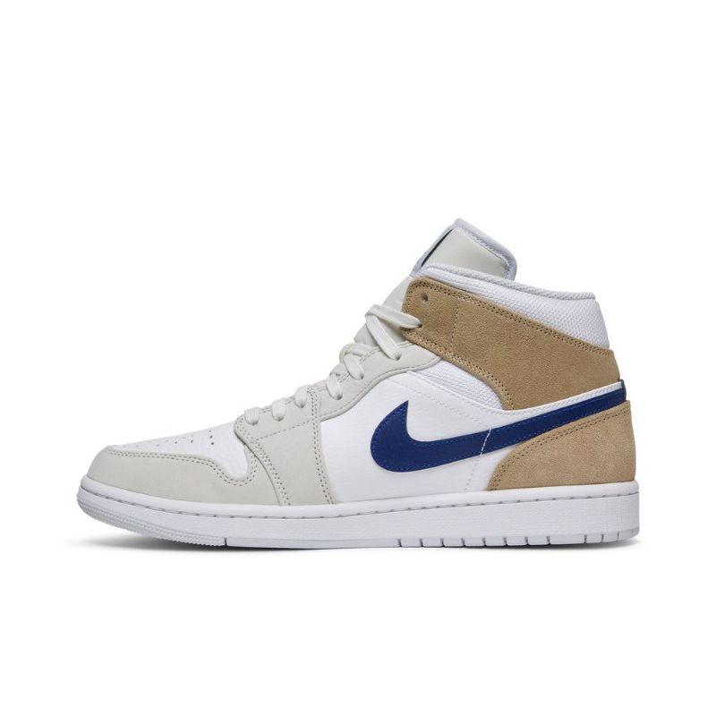 Air Jordan 1 Középfehér Khaki Kék Férfi Cipő