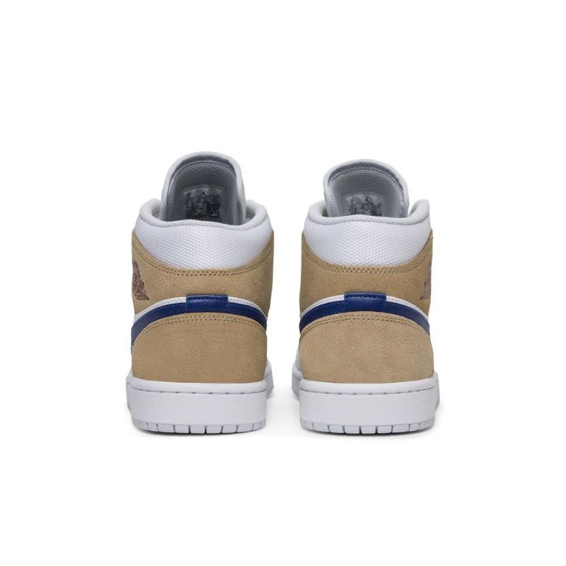 Air Jordan 1 Középfehér Khaki Kék Férfi Cipő
