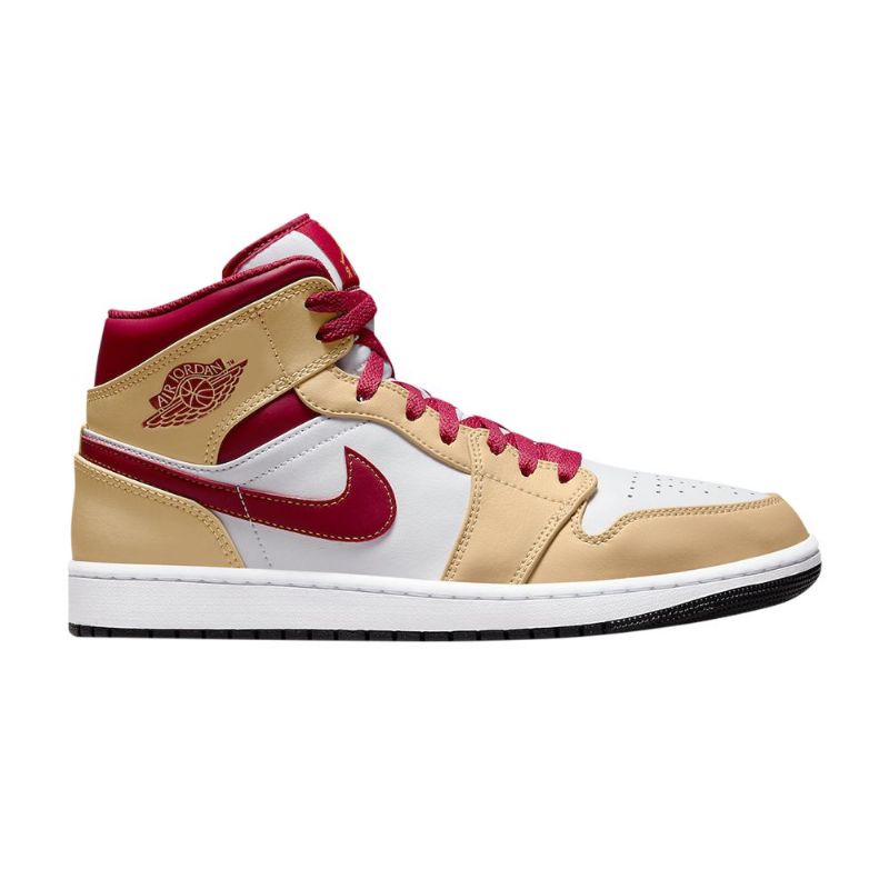 Air Jordan 1 Középfehér Piros Khaki Férfi Cipő