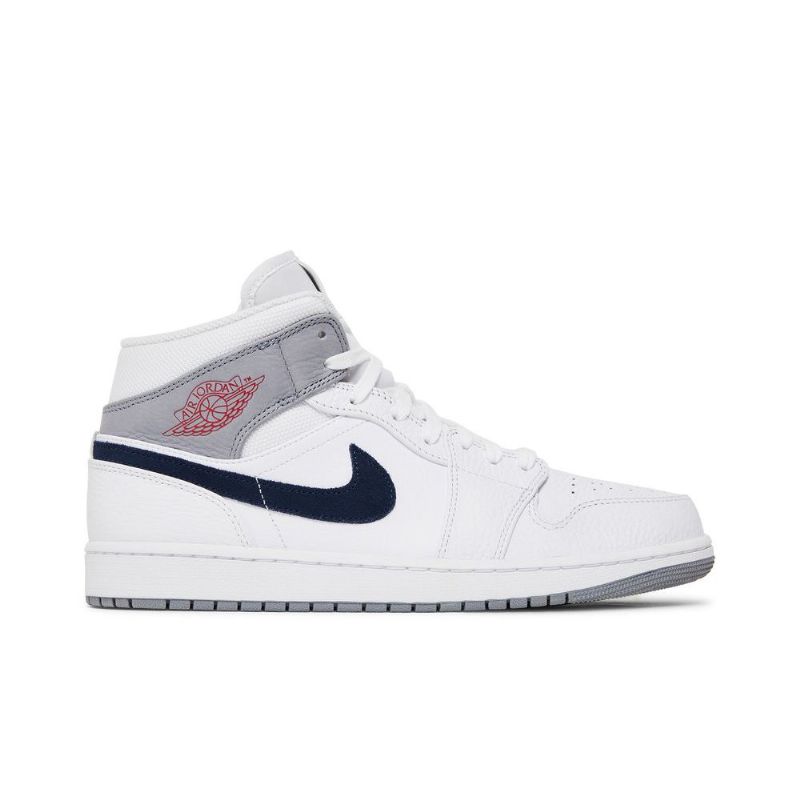 Air Jordan 1 Középfehér Szürke Kék Férfi Cipő
