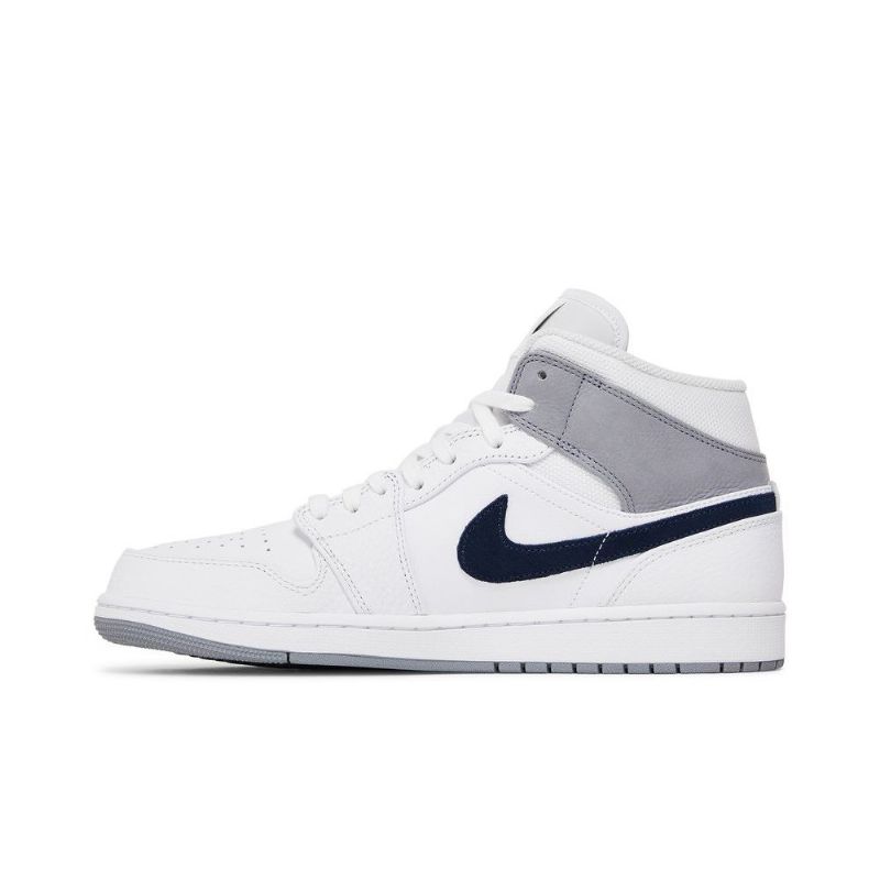 Air Jordan 1 Középfehér Szürke Kék Férfi Cipő