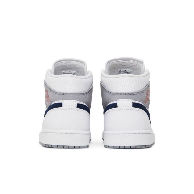 Air Jordan 1 Középfehér Szürke Kék Férfi Cipő