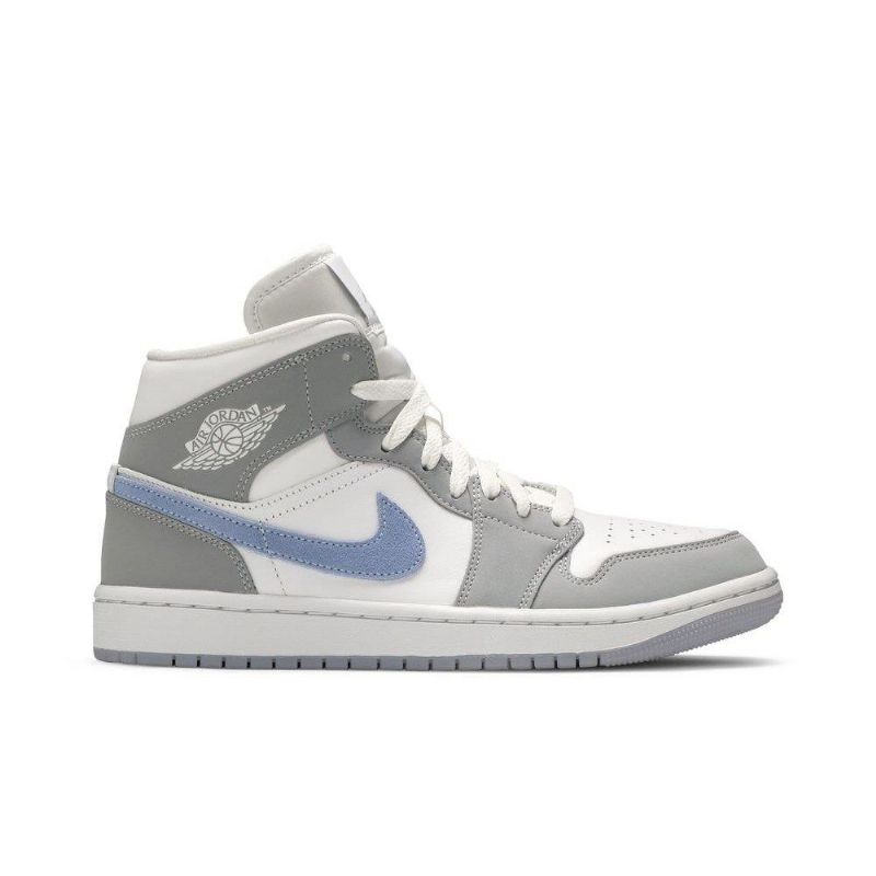 Air Jordan 1 Középfehér Szürke Kék Női Cipő