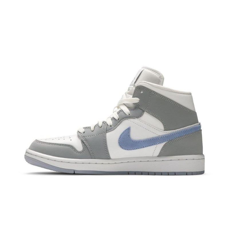 Air Jordan 1 Középfehér Szürke Kék Női Cipő