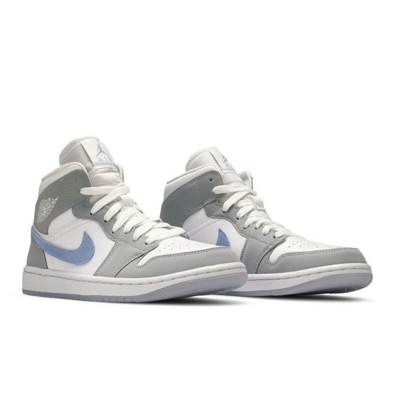 Air Jordan 1 Középfehér Szürke Kék Női Cipő