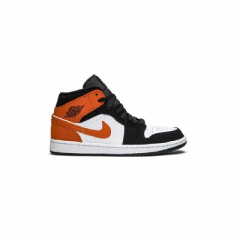 Air Jordan 1 Középfekete Barna Fehér Férfi Cipők