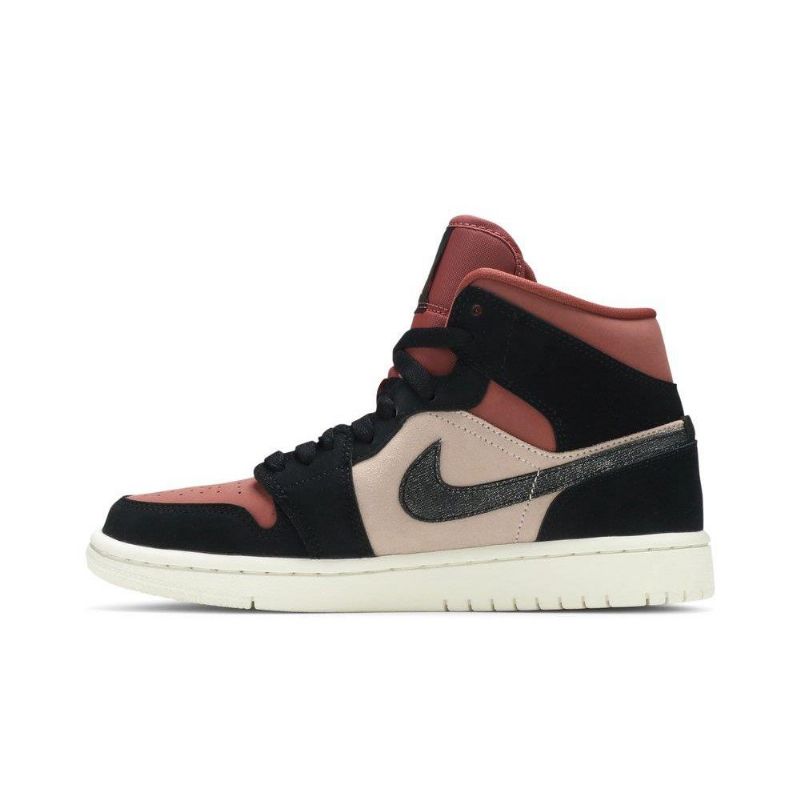 Air Jordan 1 Középfekete Bordeaux Bézs Női Cipő