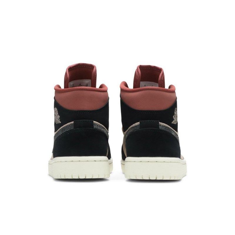 Air Jordan 1 Középfekete Bordeaux Bézs Női Cipő