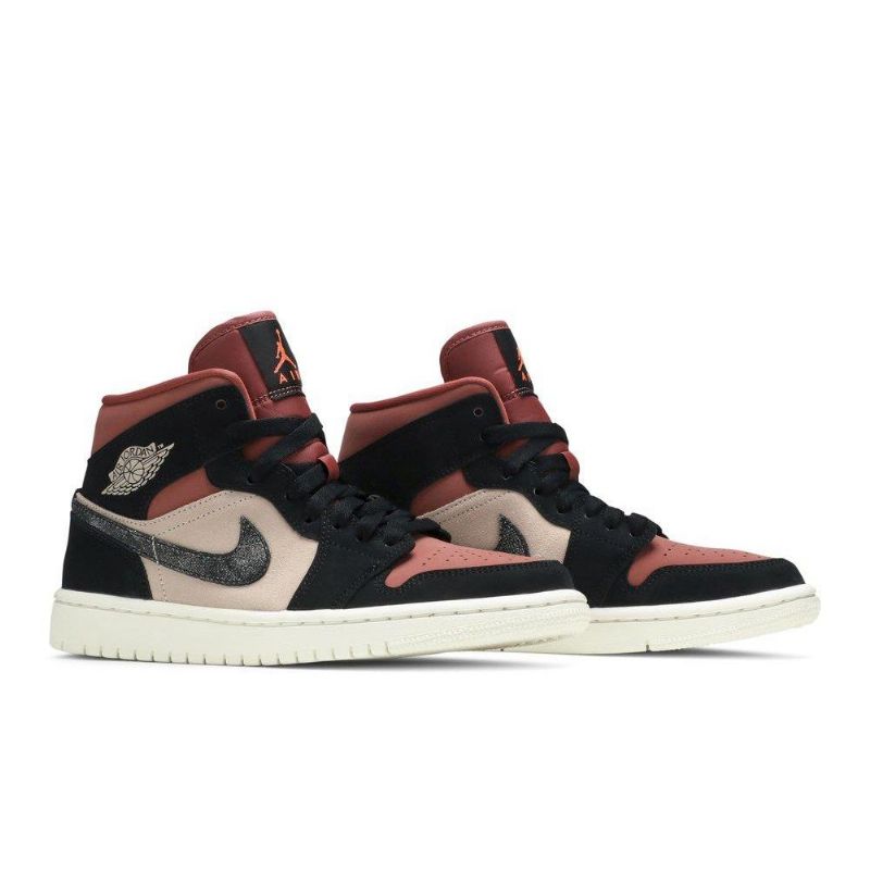 Air Jordan 1 Középfekete Bordeaux Bézs Női Cipő