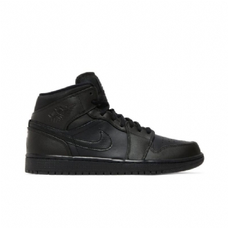 Air Jordan 1 Középfekete Fehér Férfi Cipő