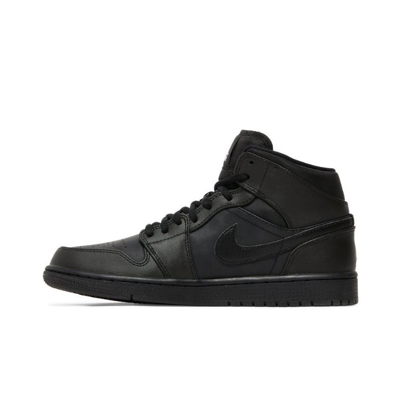 Air Jordan 1 Középfekete Fehér Férfi Cipő