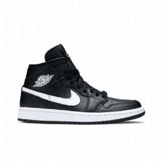 Air Jordan 1 Középfekete Fehér Női Cipő