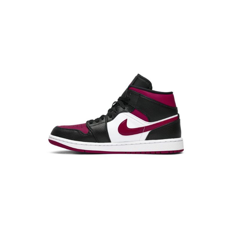 Air Jordan 1 Középfekete Fehér Piros Férfi Cipő
