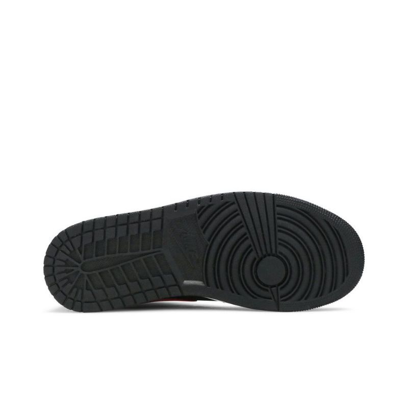 Air Jordan 1 Középfekete Fehér Piros Férfi Cipő