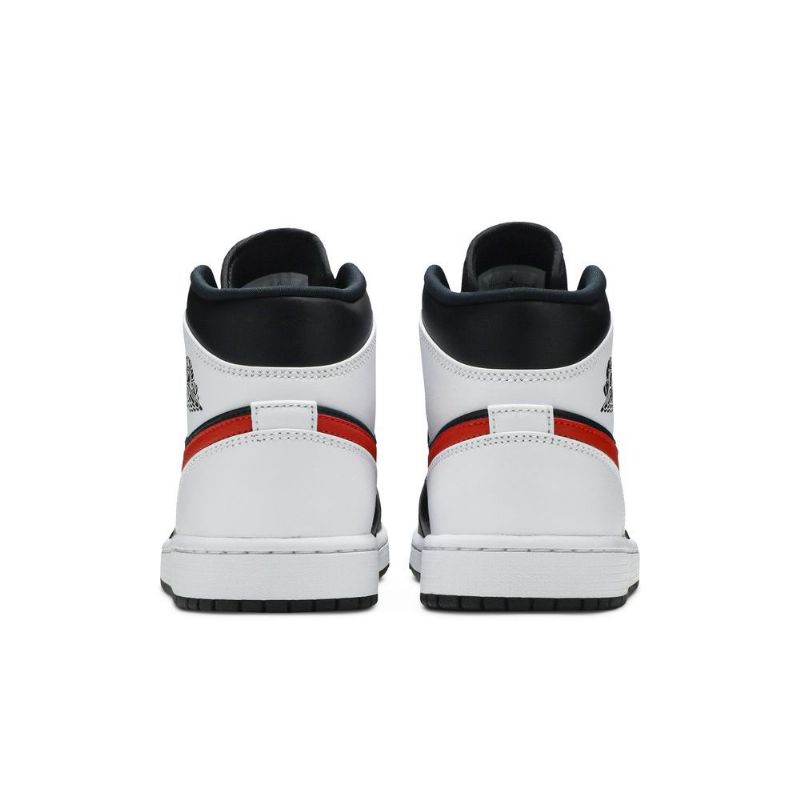 Air Jordan 1 Középfekete Fehér Piros Férfi Cipő