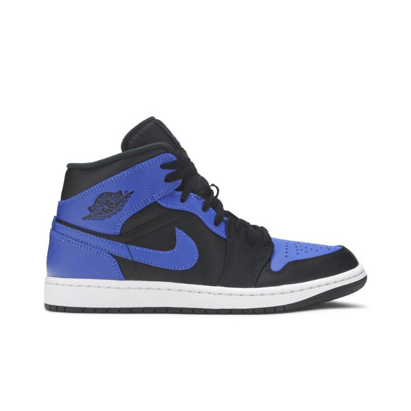 Air Jordan 1 Középfekete Kék Fehér Férfi Cipő