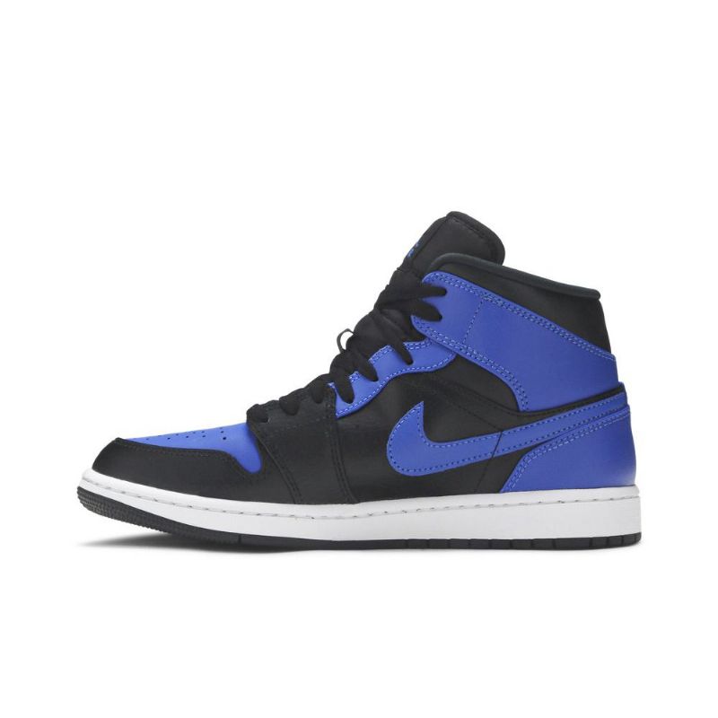 Air Jordan 1 Középfekete Kék Fehér Férfi Cipő