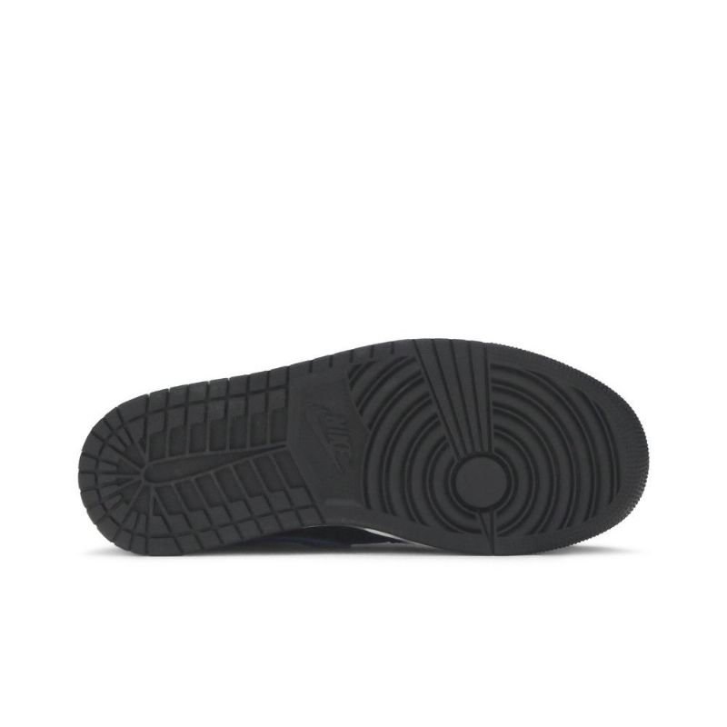 Air Jordan 1 Középfekete Kék Fehér Férfi Cipő
