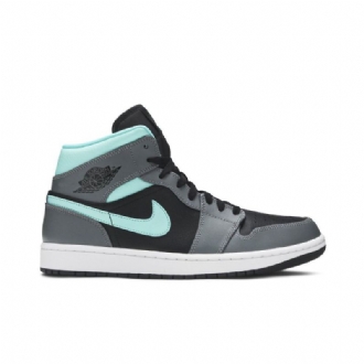 Air Jordan 1 Középfekete Kék Szürke Férfi Cipő