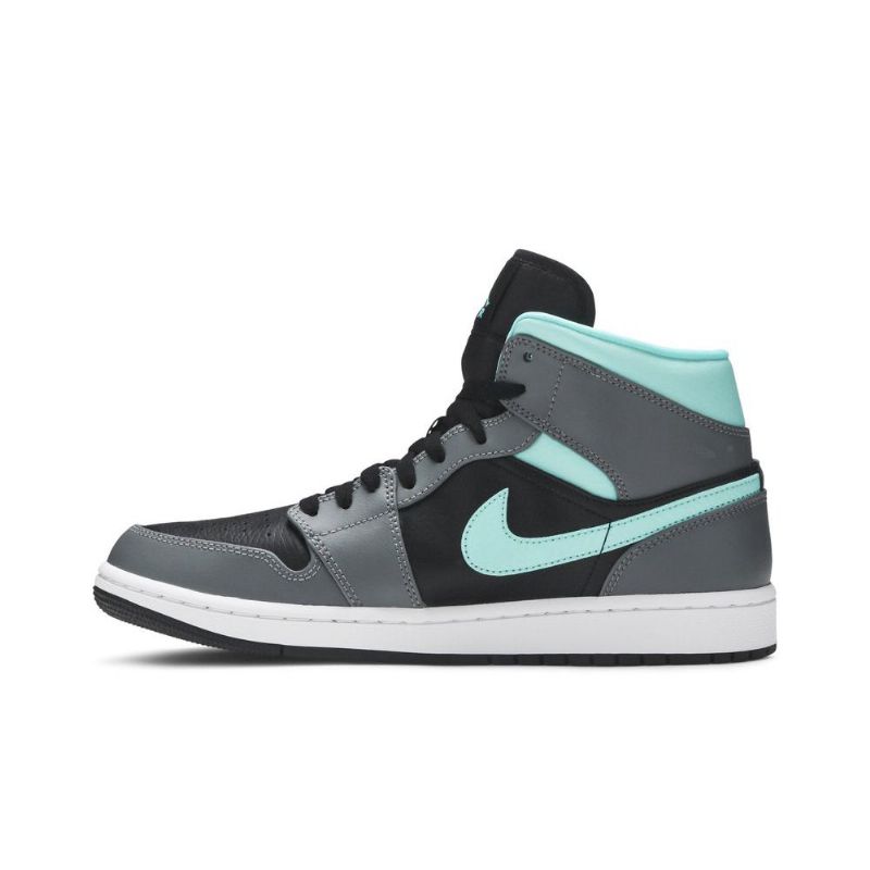 Air Jordan 1 Középfekete Kék Szürke Férfi Cipő