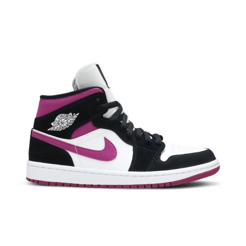 Air Jordan 1 Középfekete Lila Fehér Női Cipő