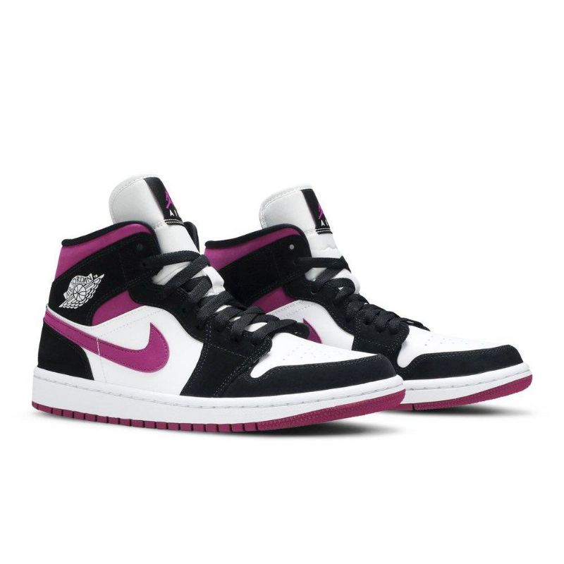 Air Jordan 1 Középfekete Lila Fehér Női Cipő