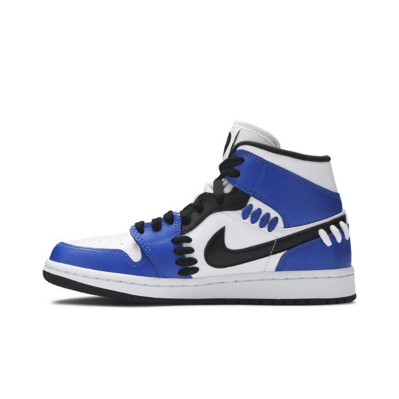 Air Jordan 1 Középkék Fehér Fekete Női Cipő