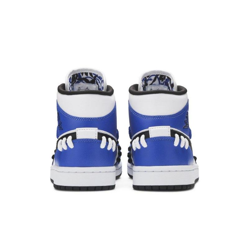 Air Jordan 1 Középkék Fehér Fekete Női Cipő