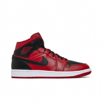 Air Jordan 1 Középpiros Fekete Fehér Férfi Cipő