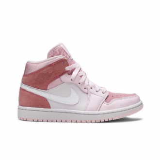 Air Jordan 1 Középrózsaszín Fehér Női Cipő