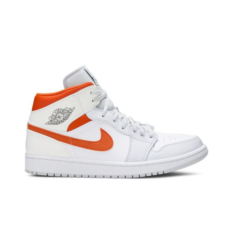 Air Jordan 1 Középső Fehér Narancssárga Férfi Cipő