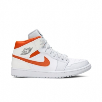 Air Jordan 1 Középső Fehér Narancssárga Férfi Cipő