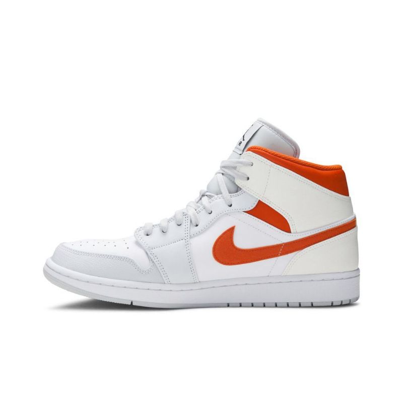 Air Jordan 1 Középső Fehér Narancssárga Férfi Cipő