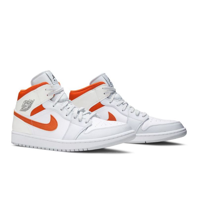 Air Jordan 1 Középső Fehér Narancssárga Férfi Cipő
