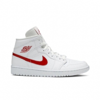 Air Jordan 1 Középső Fehér Piros Női Cipő