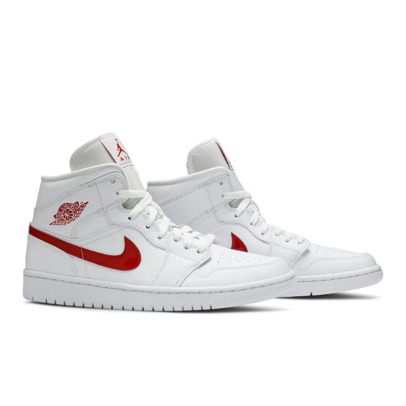 Air Jordan 1 Középső Fehér Piros Női Cipő