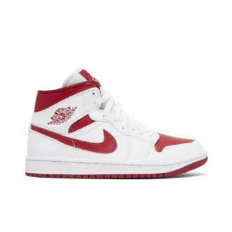 Air Jordan 1 Középső Fehér Piros Női Cipő