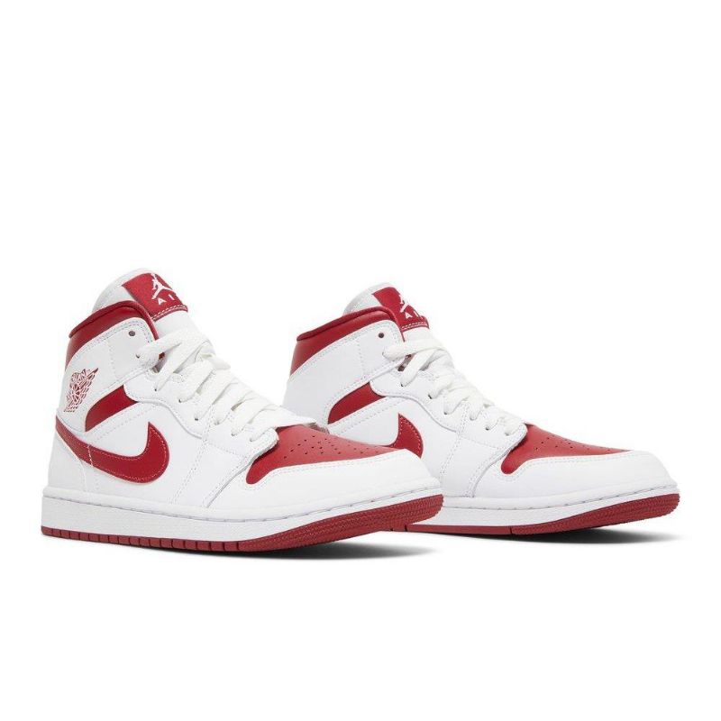 Air Jordan 1 Középső Fehér Piros Női Cipő
