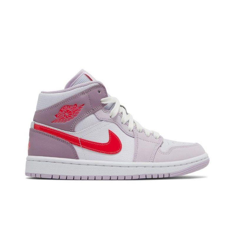 Air Jordan 1 Középső Lila Fehér Piros Női Cipő