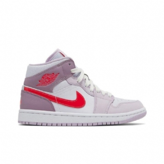 Air Jordan 1 Középső Lila Fehér Piros Női Cipő