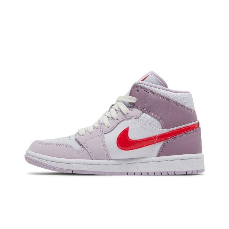 Air Jordan 1 Középső Lila Fehér Piros Női Cipő