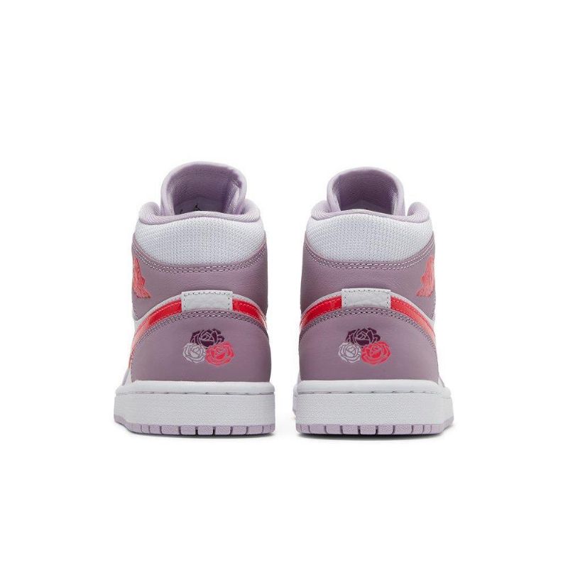 Air Jordan 1 Középső Lila Fehér Piros Női Cipő