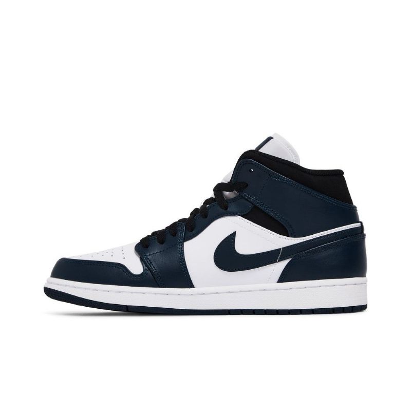 Air Jordan 1 Középső Sötétkék Fehér Fekete Férfi Cipő