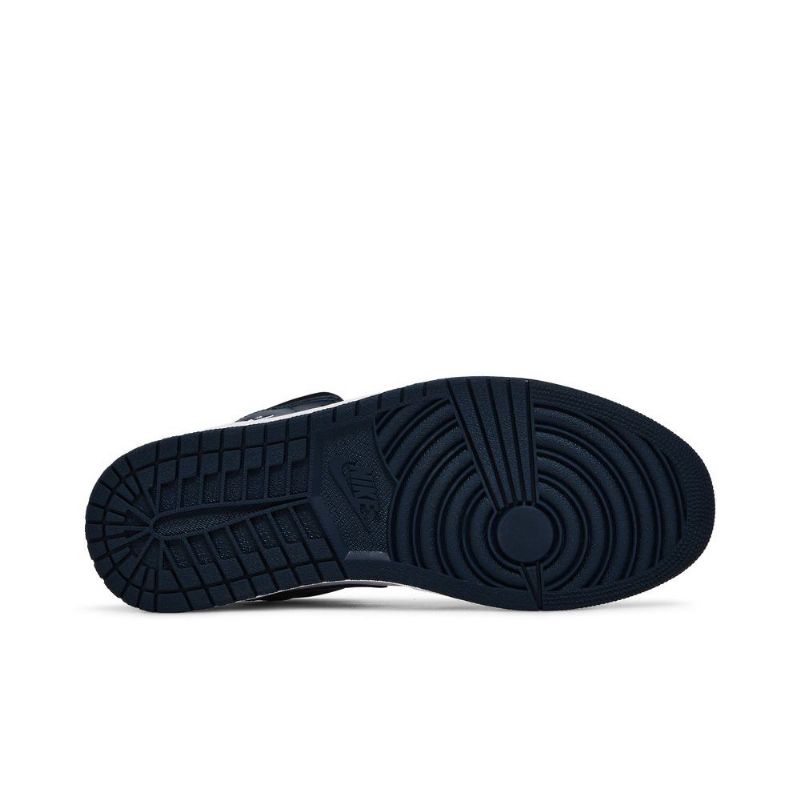Air Jordan 1 Középső Sötétkék Fehér Fekete Férfi Cipő