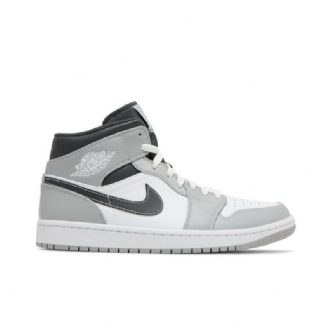 Air Jordan 1 Középszürke Fehér Fekete Férfi Cipő
